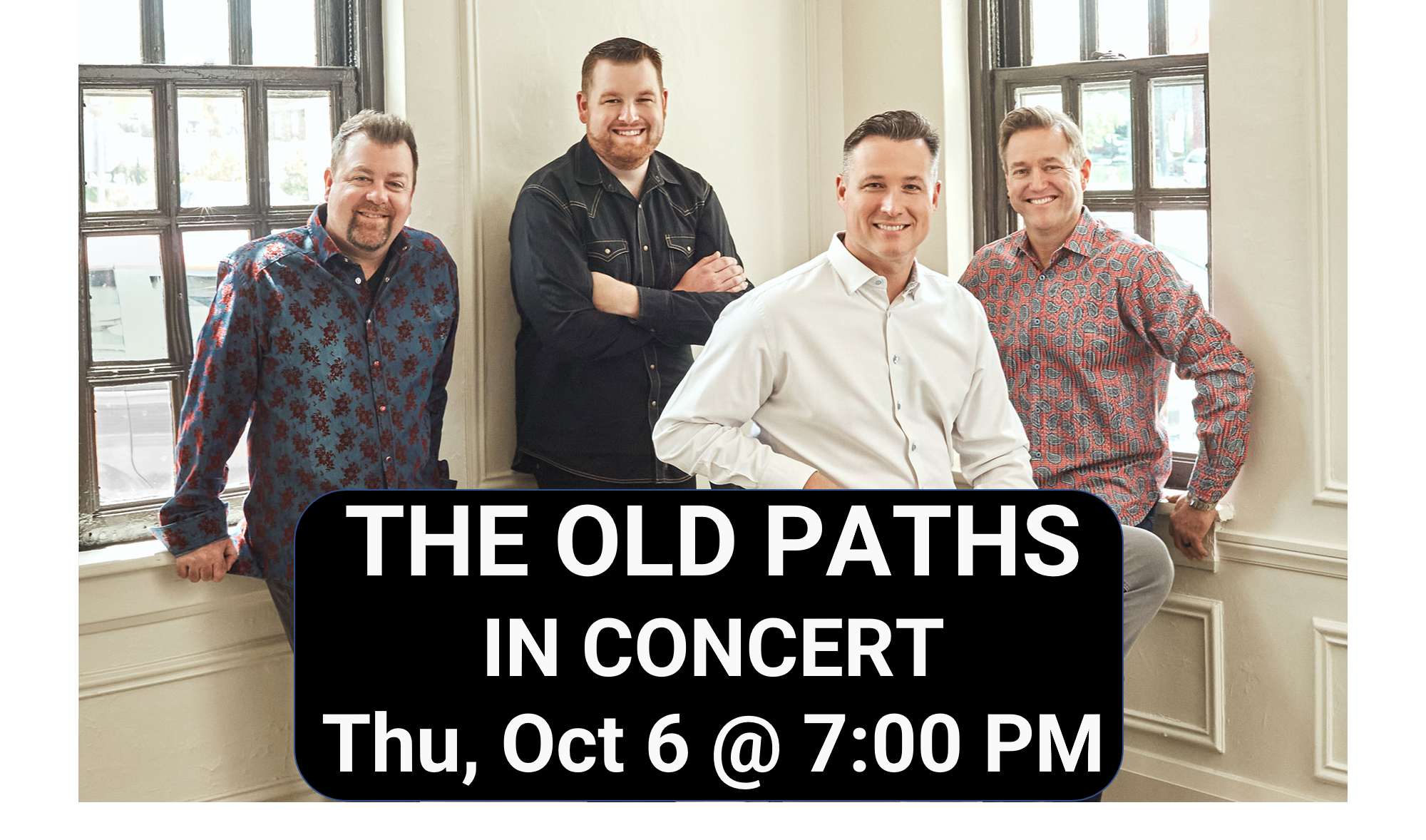 The Old Paths in concert October 6